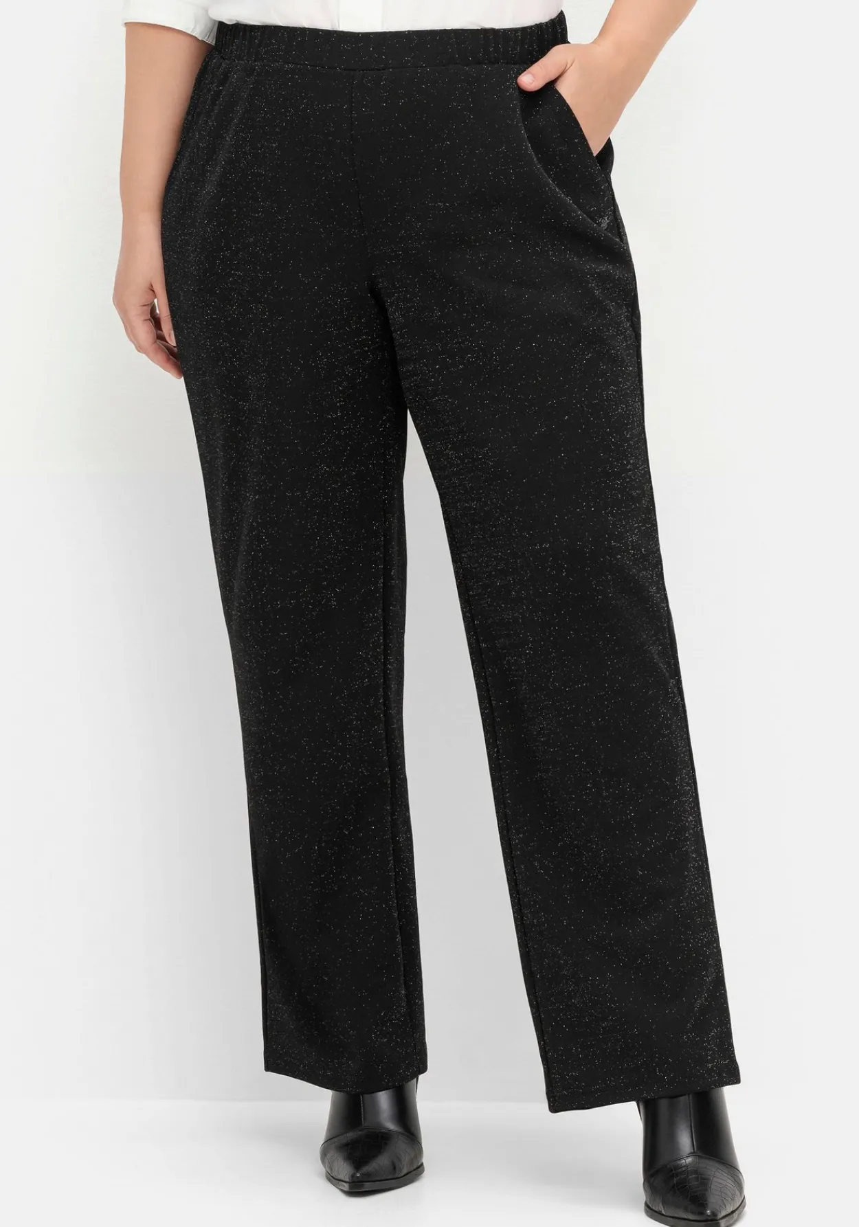 Weite Hose mit Schlupfbund, aus Effektgarn<sheego New