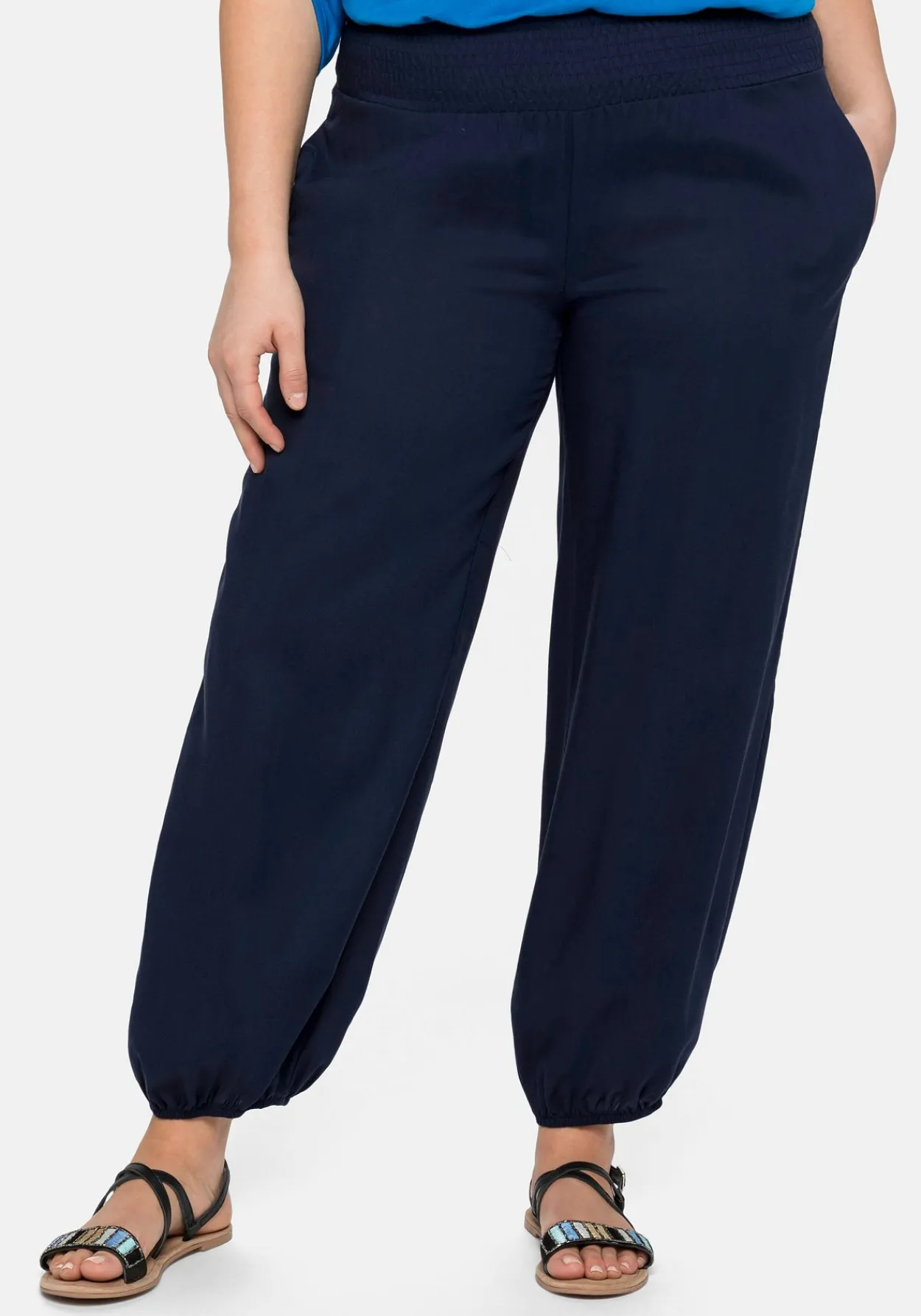 Weite Hose mit Smokbund, aus Viskose<sheego Online