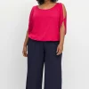 Weite Jerseyhose in 3/4-Länge, mit Smokbund<sheego Discount