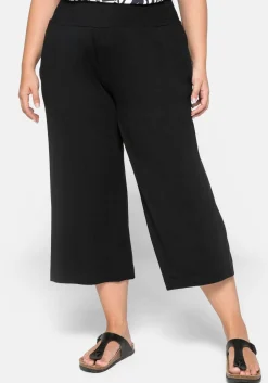 Weite Jerseyhose in 3/4-Länge, mit Smokbund<sheego Online
