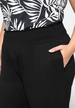 Weite Jerseyhose in 3/4-Länge, mit Smokbund<sheego Online