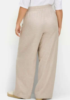 Weite Schlupfhose mit Bindeband, im Leinenmix<sheego Outlet