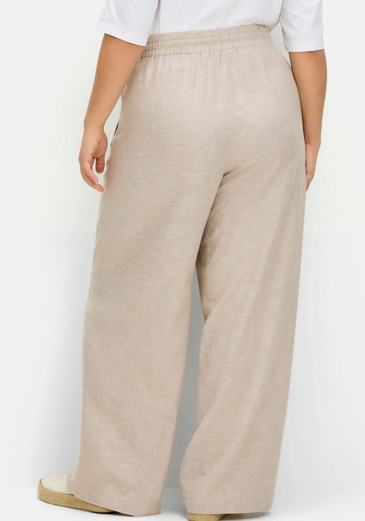 Weite Schlupfhose mit Bindeband, im Leinenmix<sheego Outlet