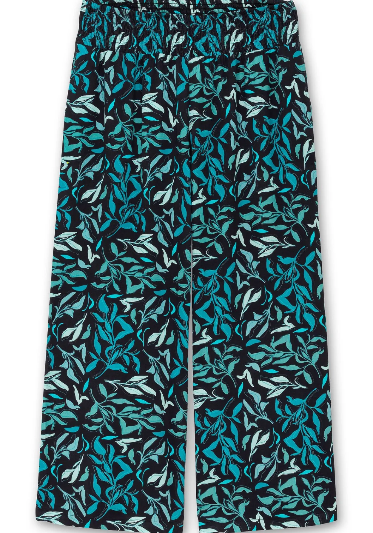 Weite Schlupfhose mit Smokbund und Blätterprint<sheego Hot
