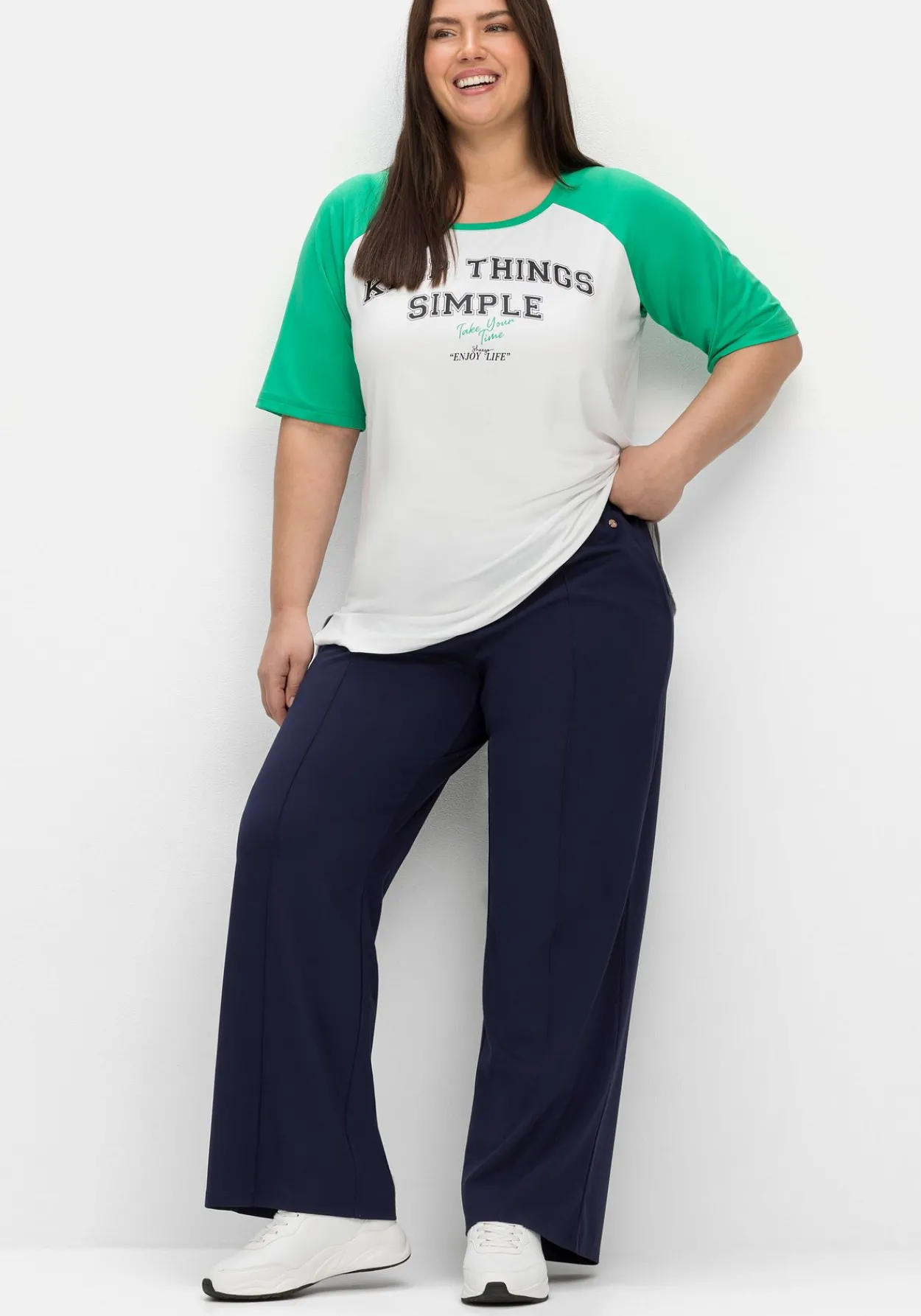 Weite Sporthose mit Teilungsnaht vorn<sheego Best