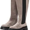 Weitschaft-Lederstiefel mit Stretcheinsatz<sheego Discount