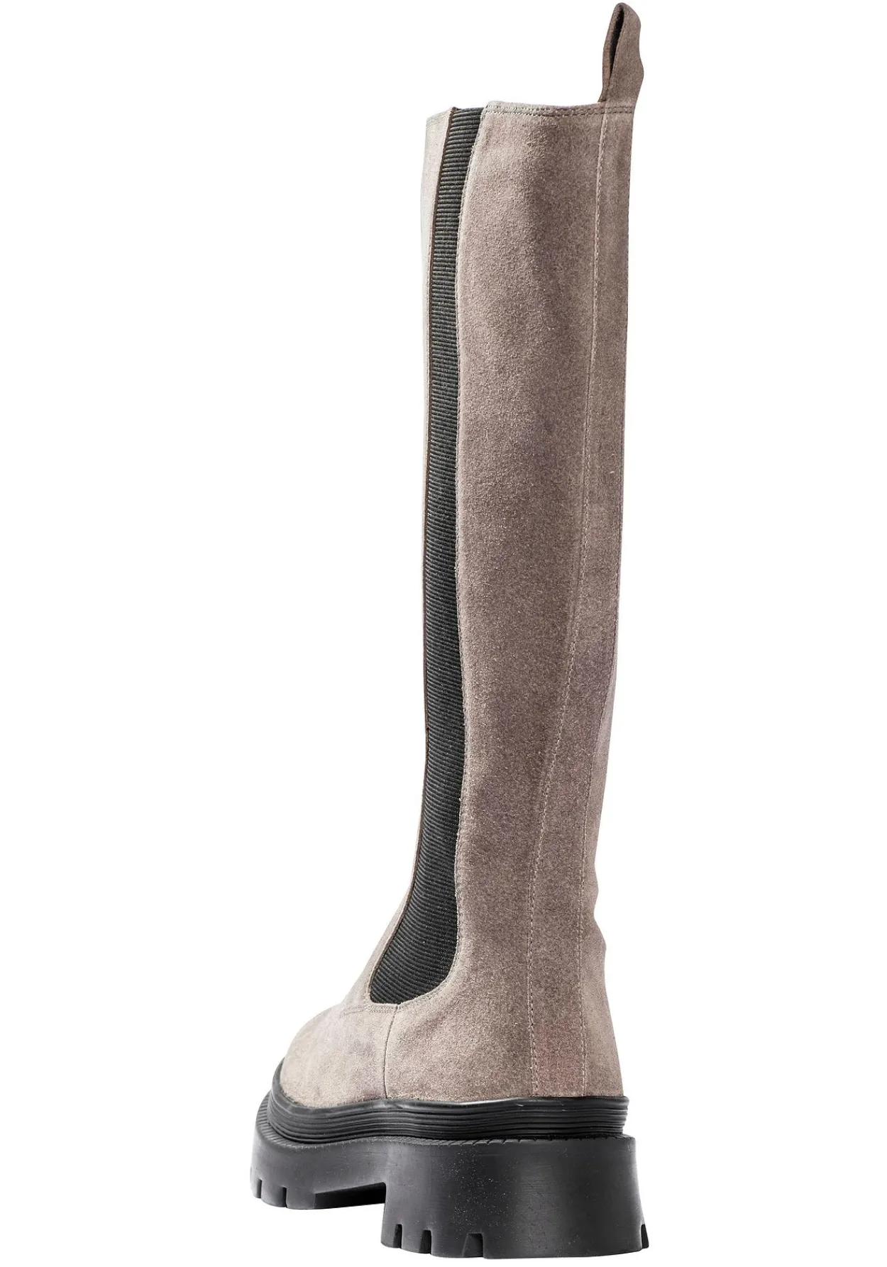 Weitschaft-Lederstiefel mit Stretcheinsatz<sheego Discount