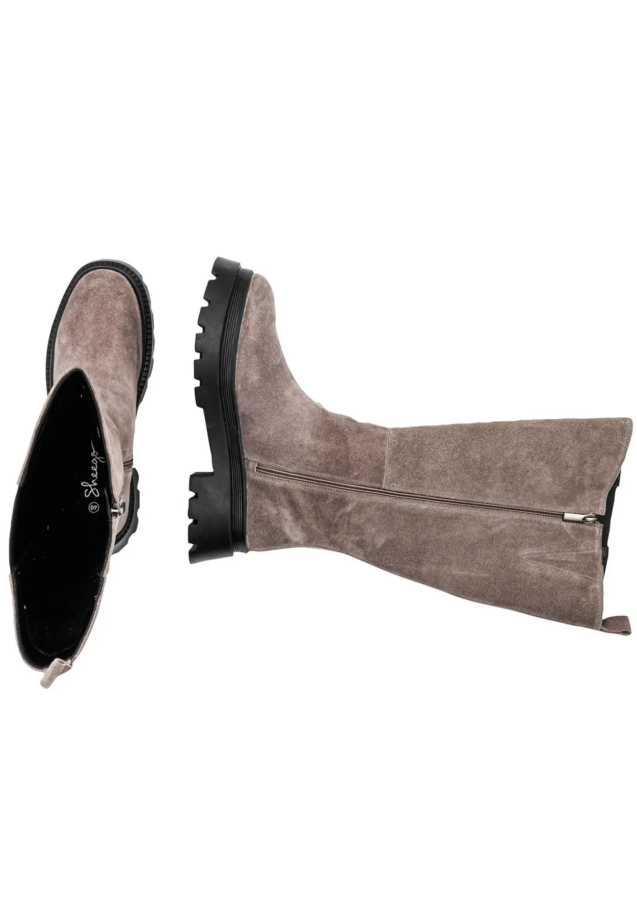 Weitschaft-Lederstiefel mit Stretcheinsatz<sheego Discount