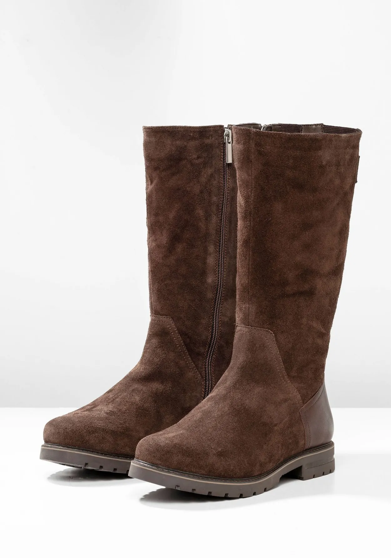 Weitschaftstiefel aus Leder mit Fellimitat<sheego Discount