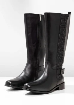 Weitschaftstiefel aus Leder, mit Schnallenbändern<sheego Discount