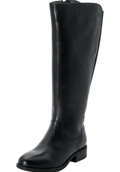Weitschaftstiefel aus Leder mit Stretch-Einsatz<sheego Best