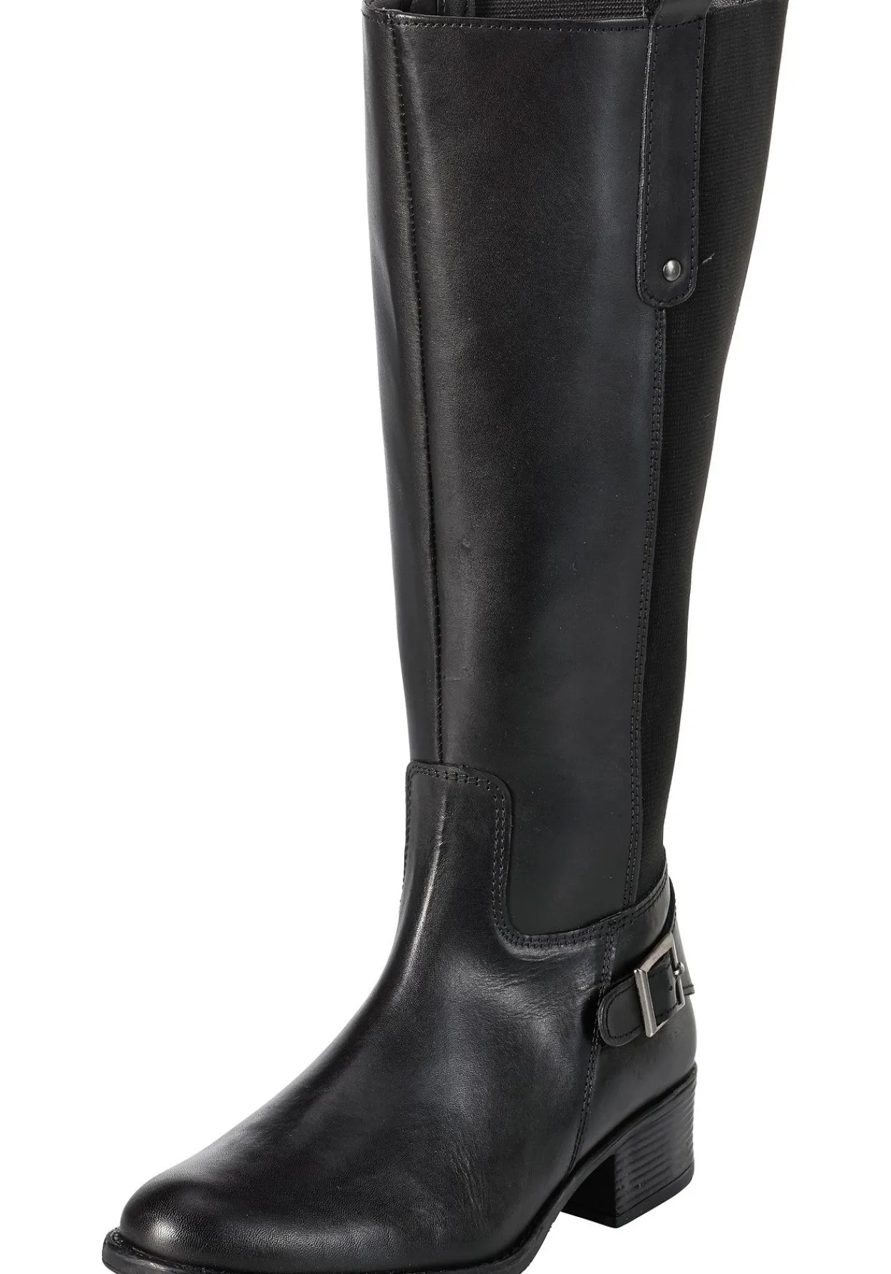 Weitschaftstiefel aus Leder mit Zierschnalle<sheego New