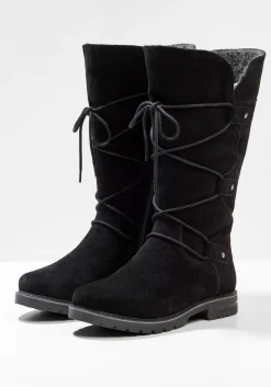 Weitschaftstiefel aus Leder mit Schnürung<sheego Sale
