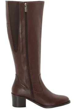 Weitschaftstiefel aus Leder mit Stretch-Einsatz<sheego Fashion