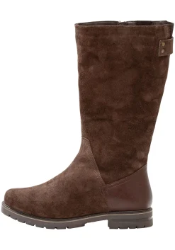 Weitschaftstiefel aus Leder mit Fellimitat<sheego Discount