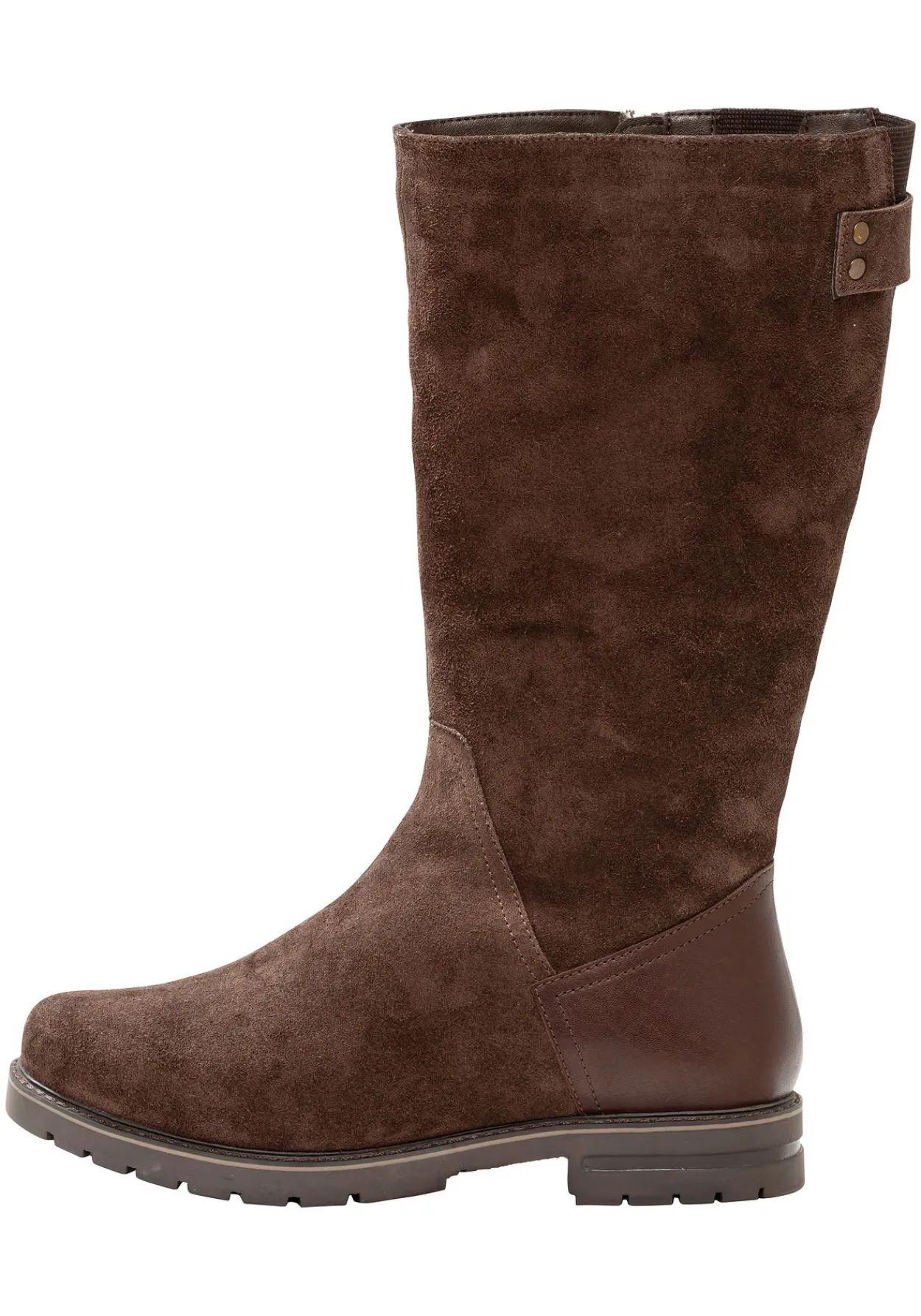 Weitschaftstiefel aus Leder mit Fellimitat<sheego Discount