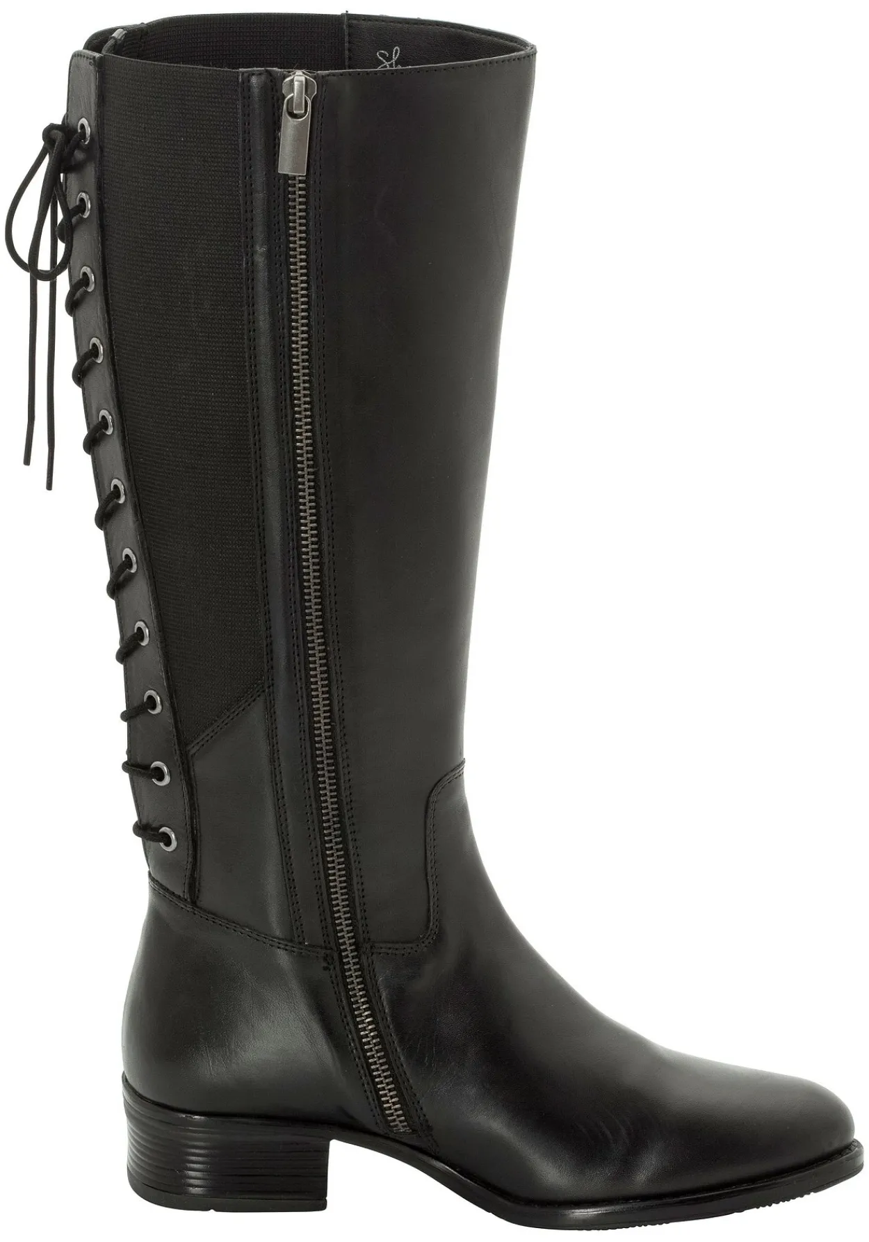 Weitschaftstiefel aus Leder mit Schnürung<sheego Sale