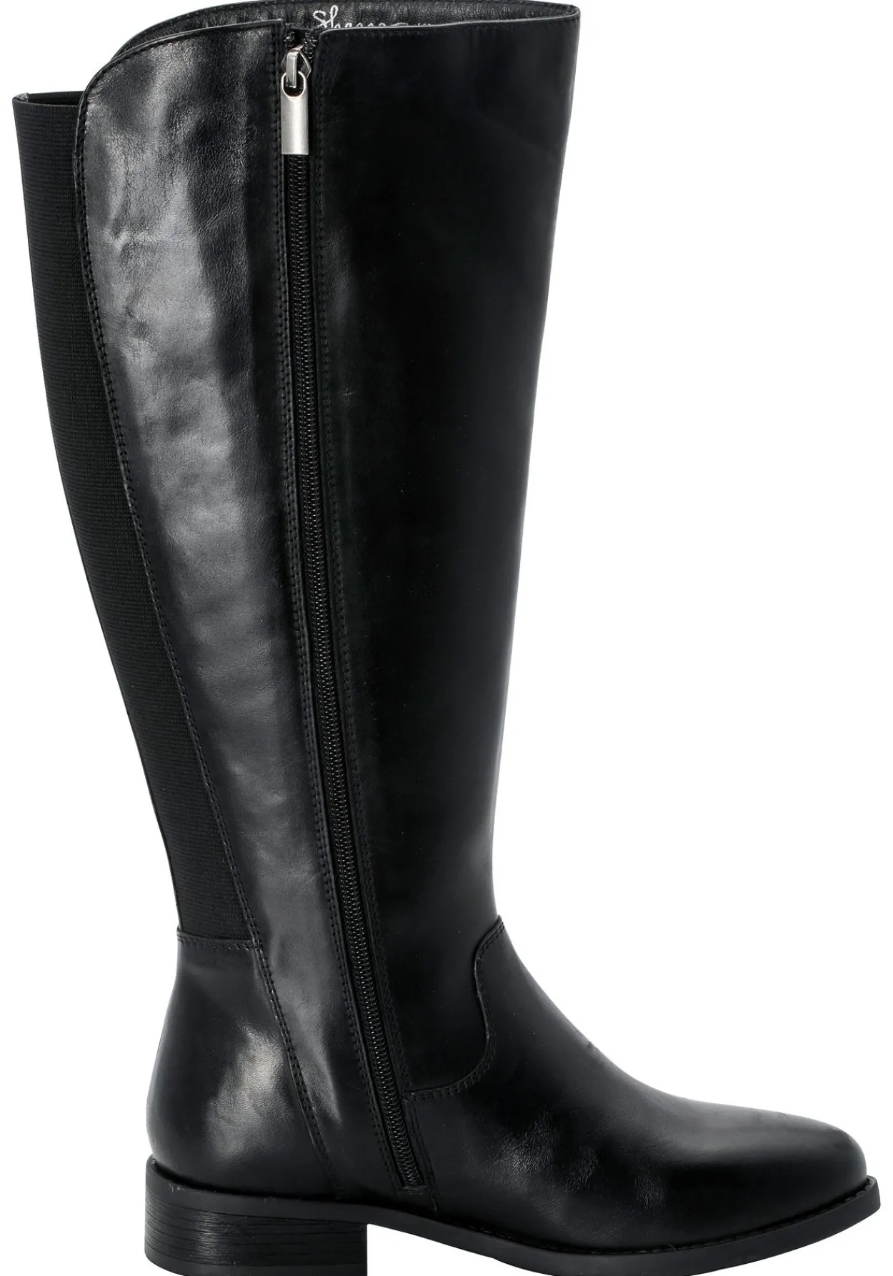 Weitschaftstiefel aus Leder mit Stretch-Einsatz<sheego Best
