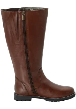 Weitschaftstiefel aus Leder mit Zierreißverschluss<sheego New