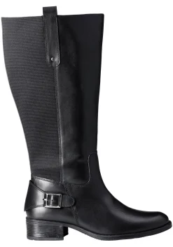 Weitschaftstiefel aus Leder mit Zierschnalle<sheego New
