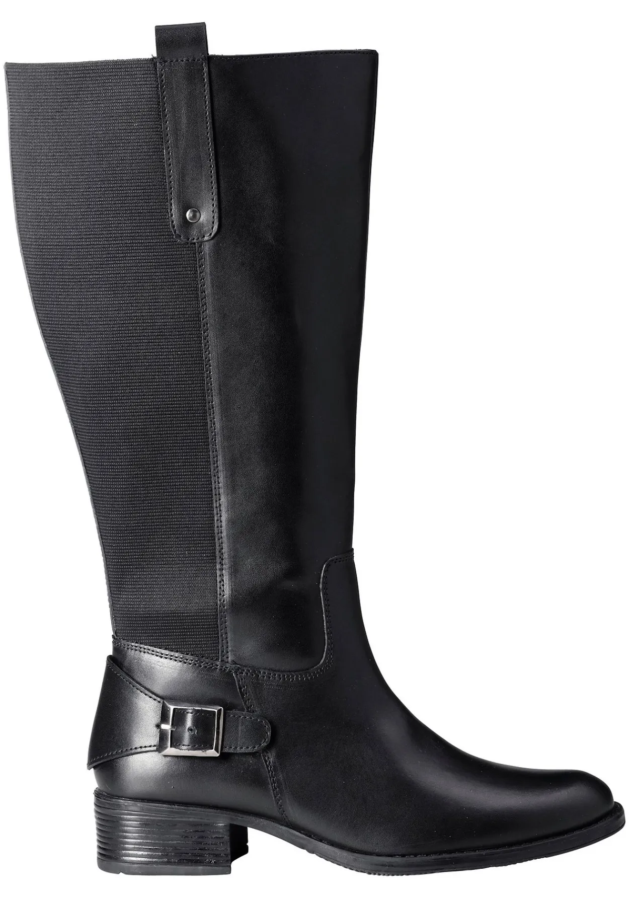 Weitschaftstiefel aus Leder mit Zierschnalle<sheego New