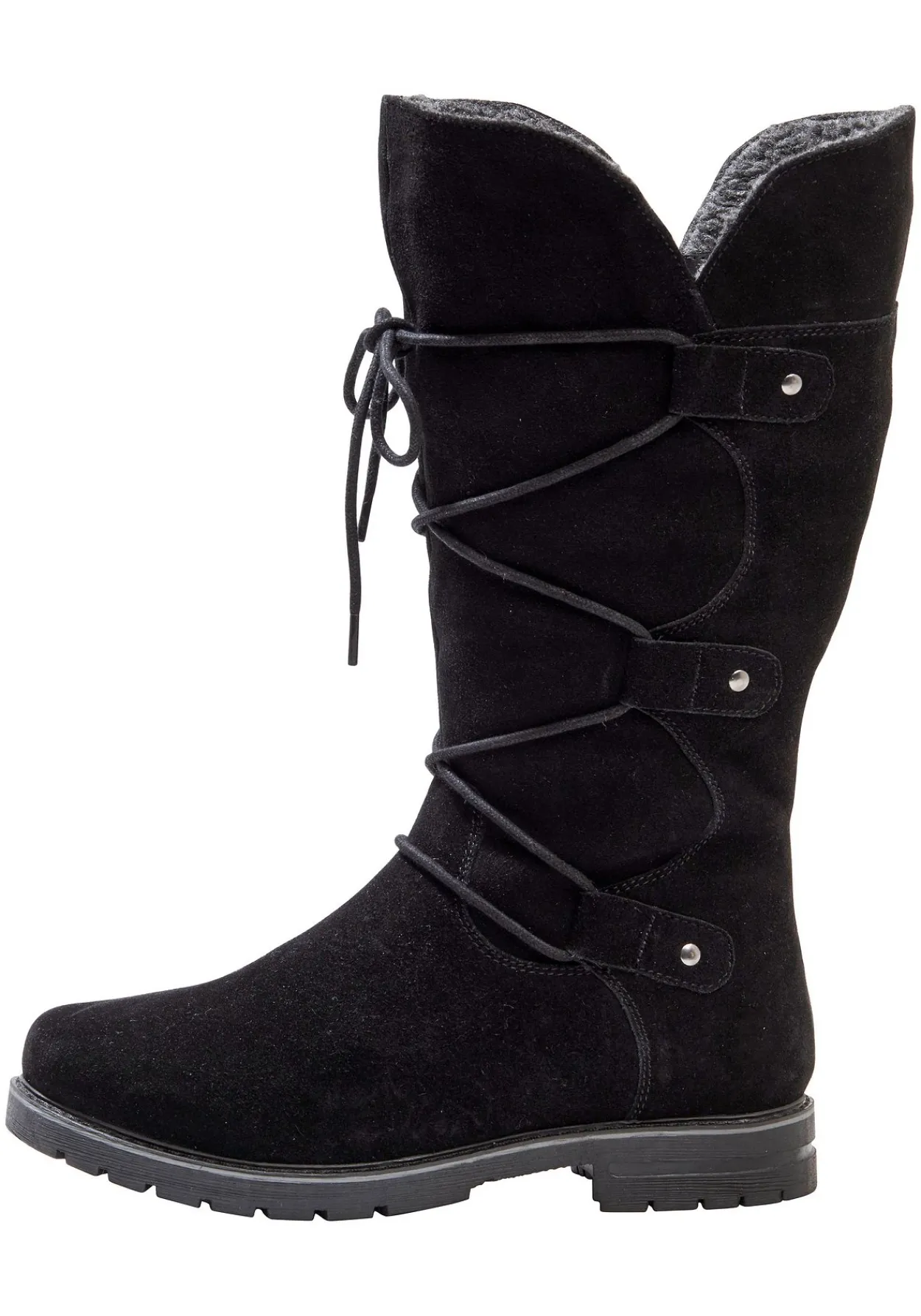 Weitschaftstiefel aus Leder mit Schnürung<sheego Sale