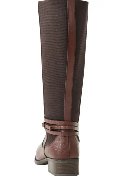 Weitschaftstiefel aus Leder, mit Zierschnalle<sheego Clearance