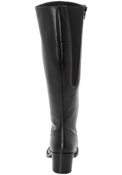 Weitschaftstiefel aus Leder mit Stretch-Einsatz<sheego New