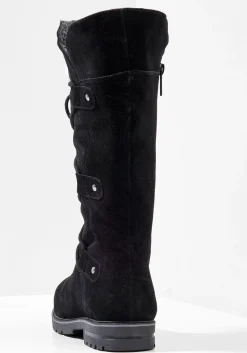 Weitschaftstiefel aus Leder mit Schnürung<sheego Sale