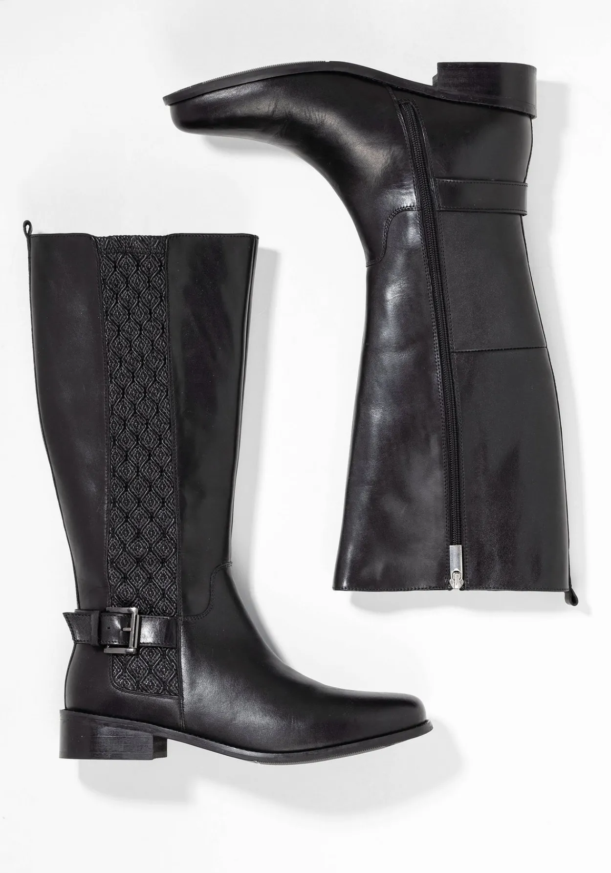 Weitschaftstiefel aus Leder, mit Schnallenbändern<sheego Discount