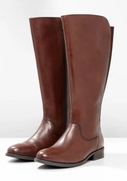 Weitschaftstiefel aus Leder mit Stretch-Einsatz<sheego Best