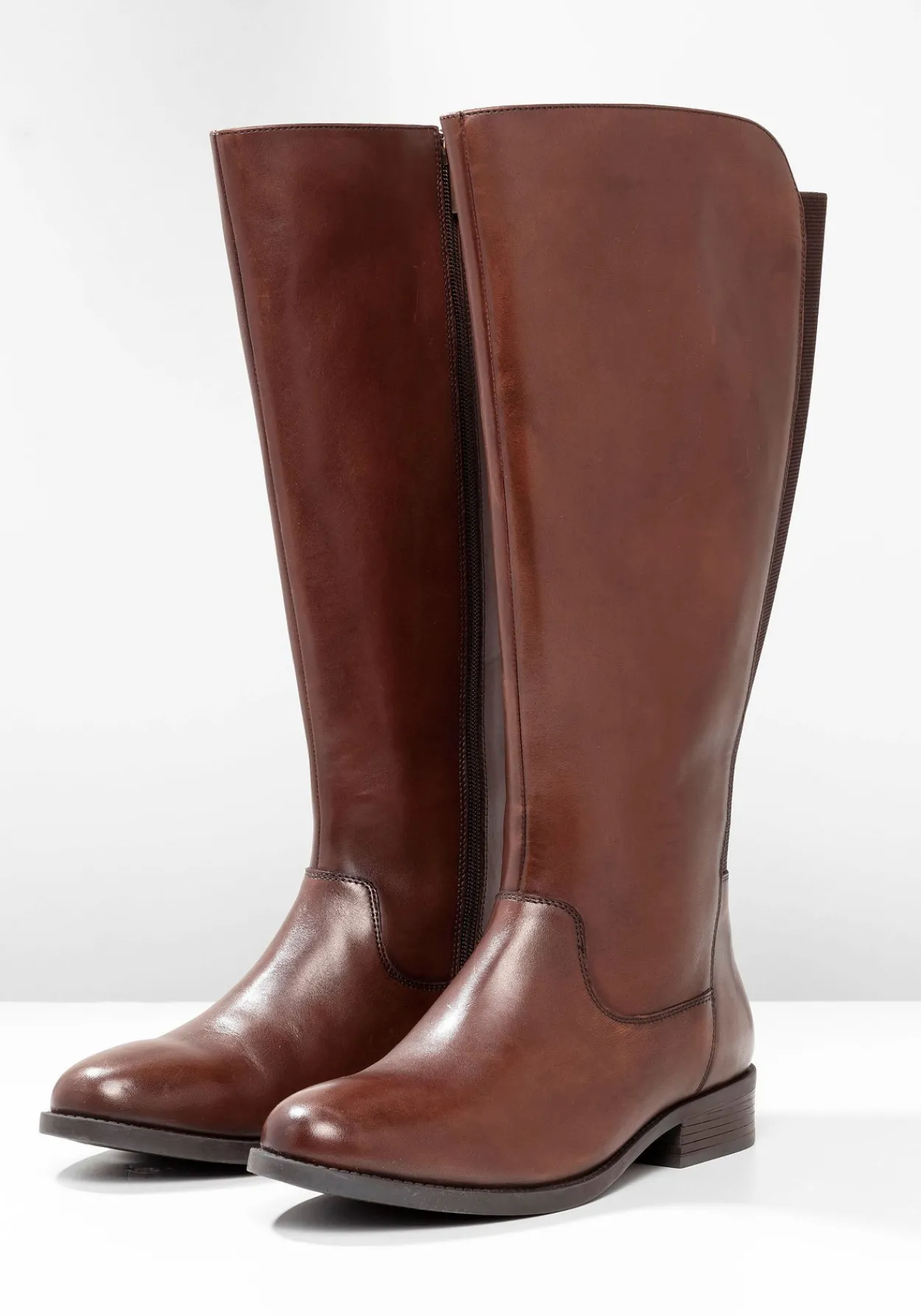 Weitschaftstiefel aus Leder mit Stretch-Einsatz<sheego Best