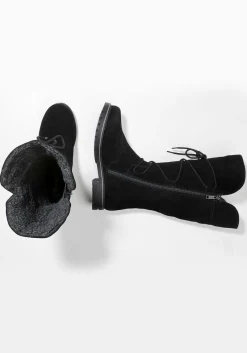 Weitschaftstiefel aus Leder mit Schnürung<sheego Sale