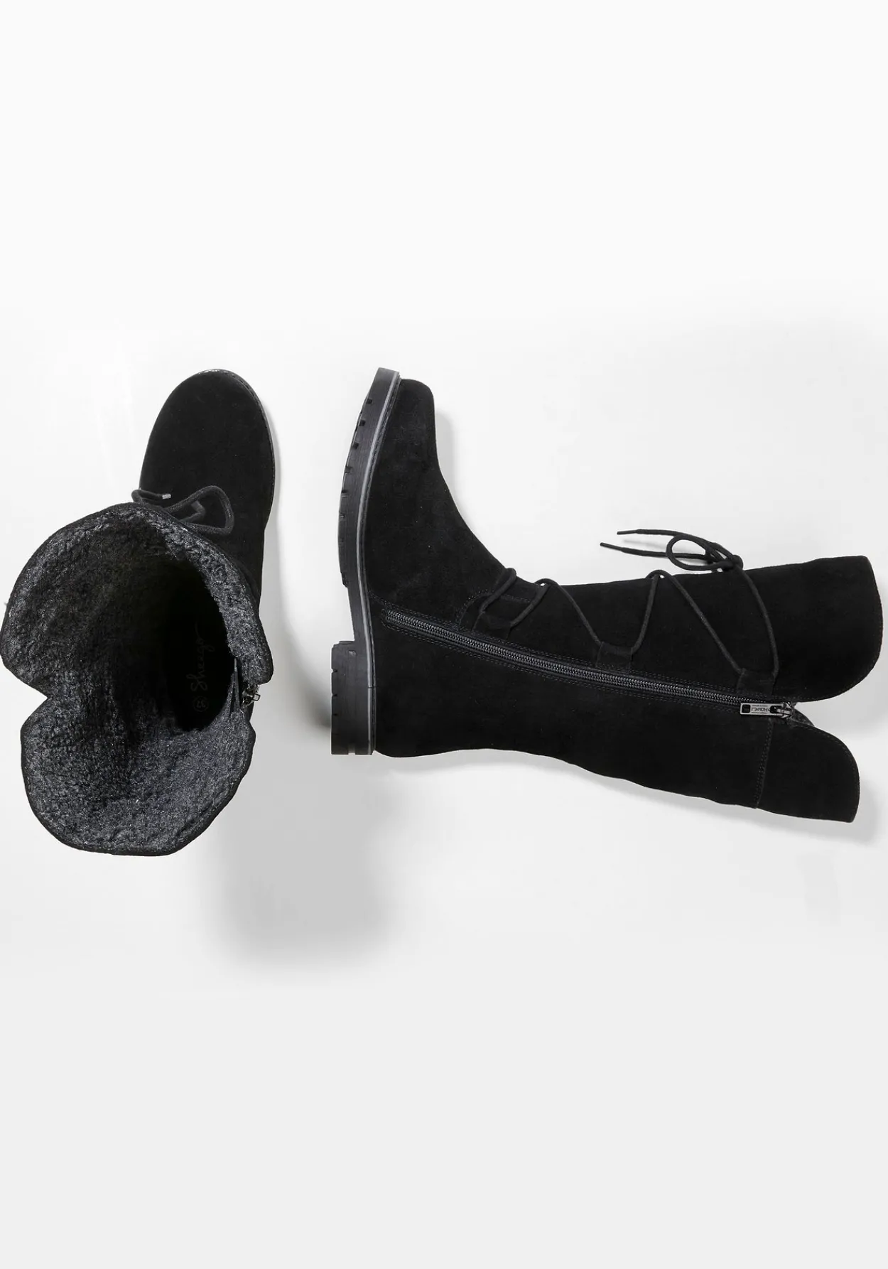 Weitschaftstiefel aus Leder mit Schnürung<sheego Sale