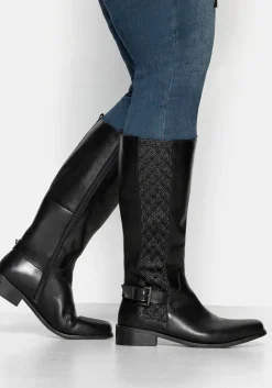 Weitschaftstiefel aus Leder, mit Schnallenbändern<sheego Discount