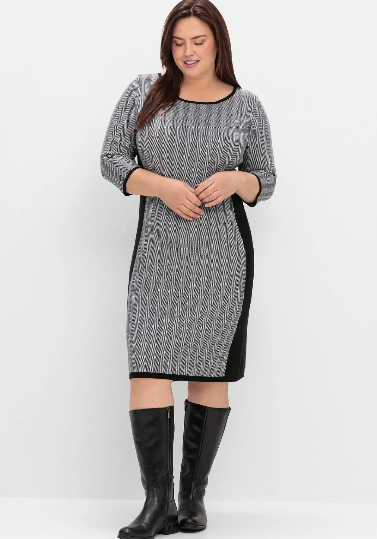 Weitschaftstiefel aus Leder mit Schnürung<sheego Sale