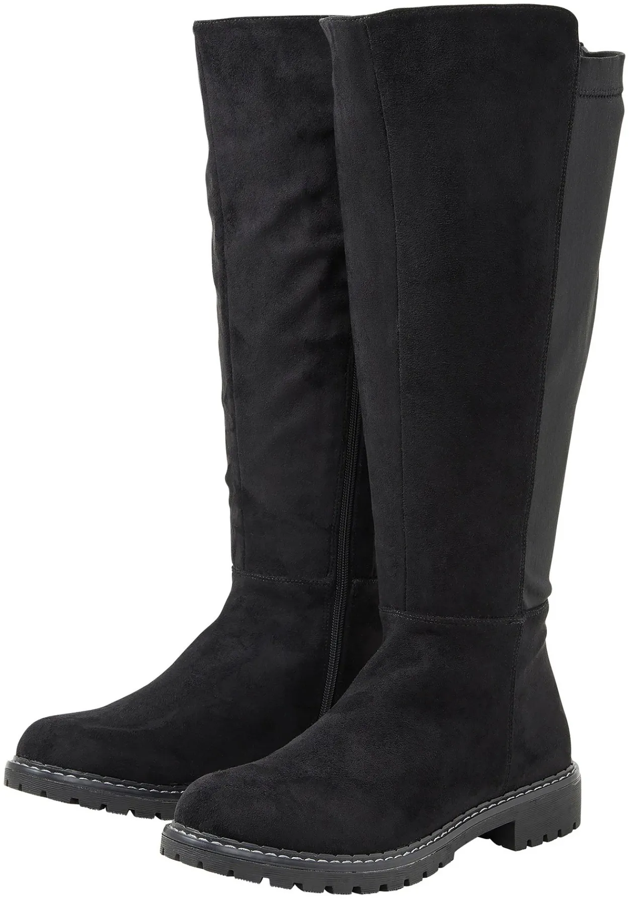 Weitschaftstiefel mit Stretcheinsatz, in Wildleder-Optik<sheego Discount