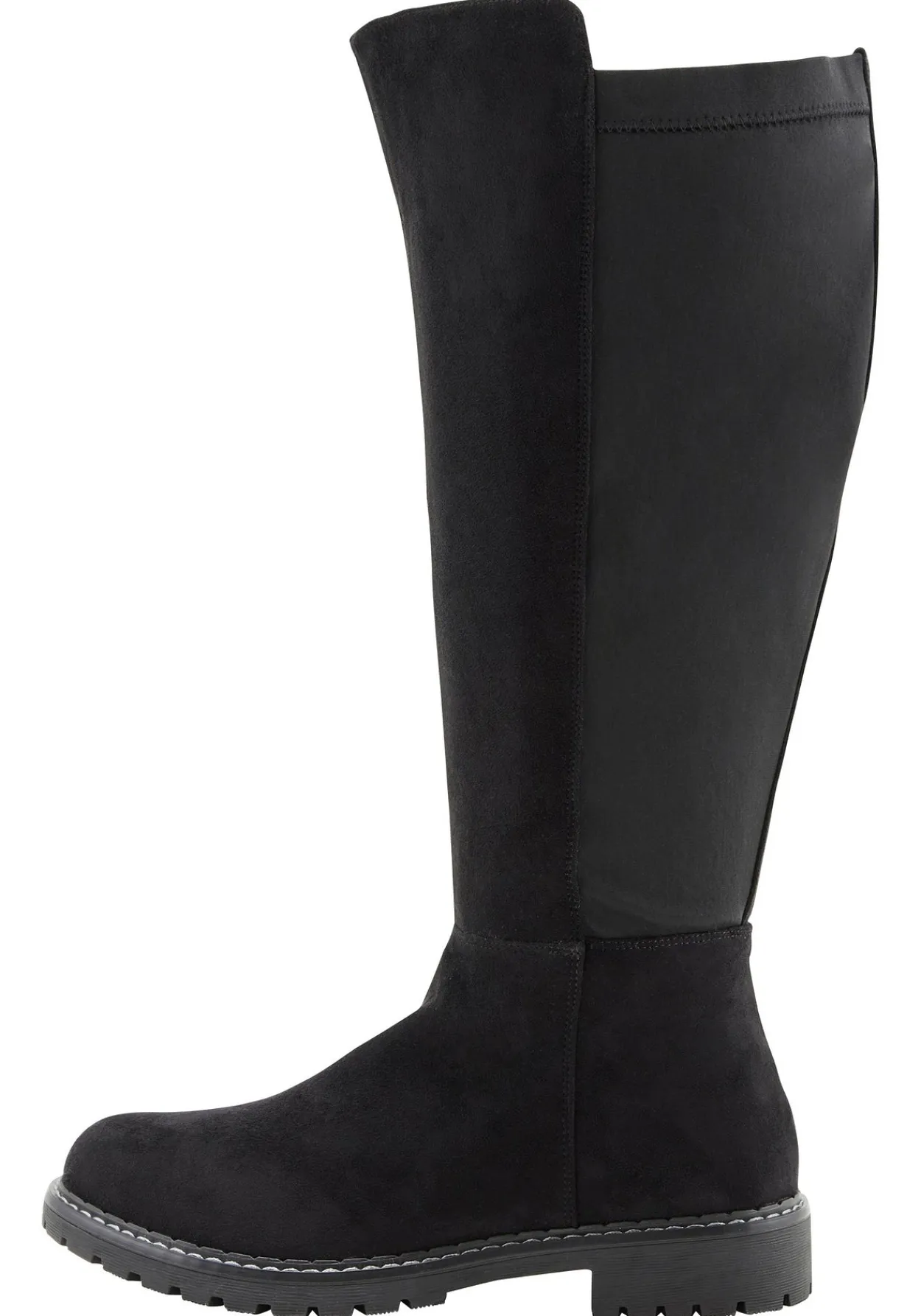 Weitschaftstiefel mit Stretcheinsatz, in Wildleder-Optik<sheego Discount