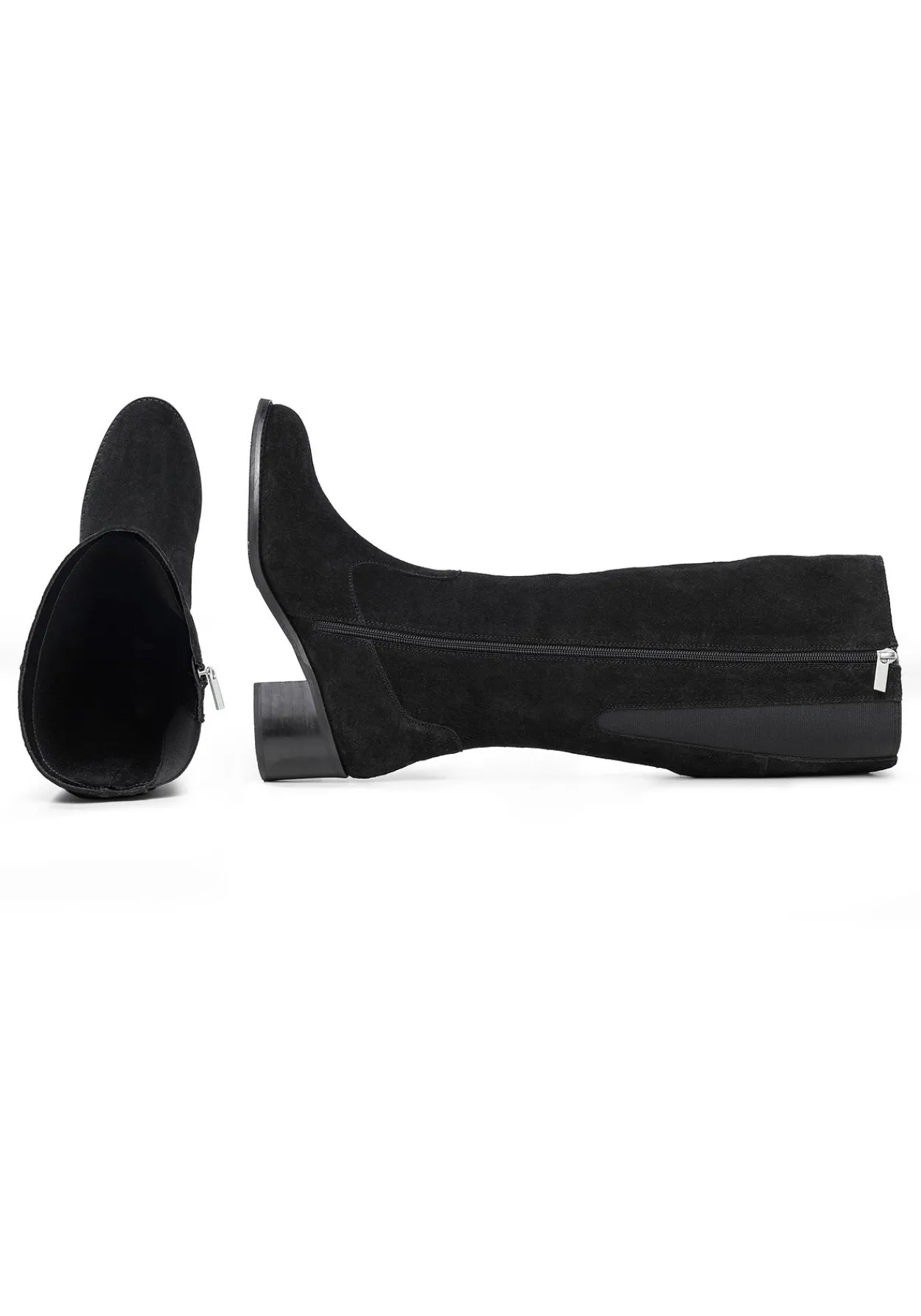 Weitschaftstiefel mit Stretcheinsatz, aus Veloursleder<sheego Outlet