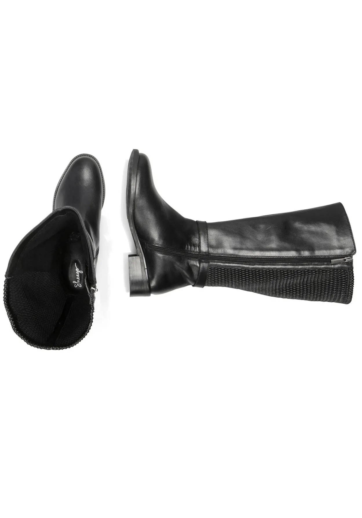 Weitschaftstiefel mit Zierschnalle, im Materialmix<sheego Outlet